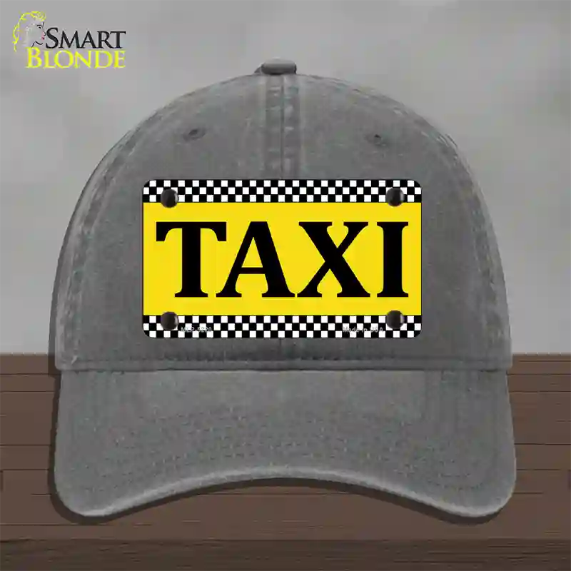 Taxi Novelty License Plate Hat Unconstructed Cotton / Charcoal