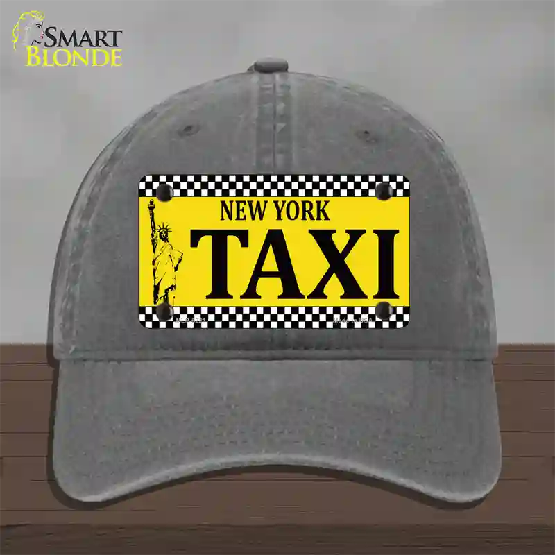 New York Taxi Novelty License Plate Hat Unconstructed Cotton / Charcoal