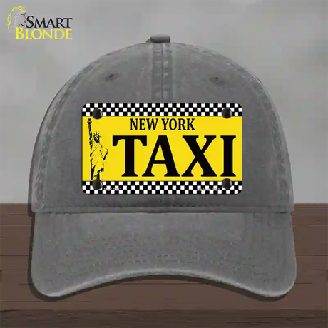 New York Taxi Novelty License Plate Hat Unconstructed Cotton / Charcoal