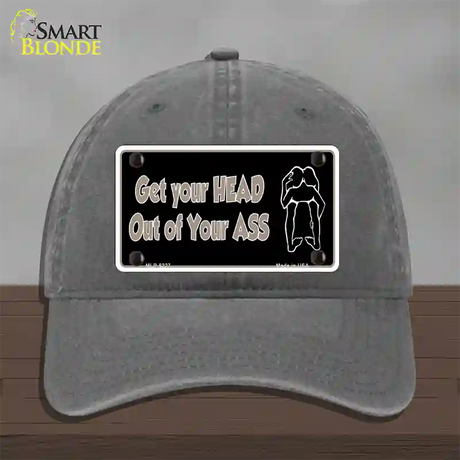 Head Out of Your Ass Novelty License Plate Hat Unconstructed Cotton / Charcoal