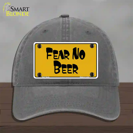 Fear No Beer Novelty License Plate Hat Unconstructed Cotton / Charcoal