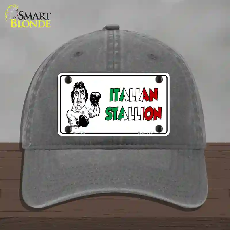 Italian Stallion Novelty License Plate Hat Unconstructed Cotton / Charcoal