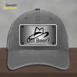 Got Beer Novelty License Plate Hat Unconstructed Cotton / Charcoal