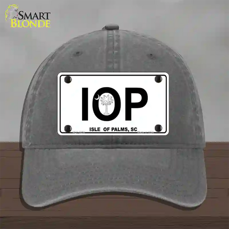 IOP Isle of Palms Novelty License Plate Hat Unconstructed Cotton / Charcoal