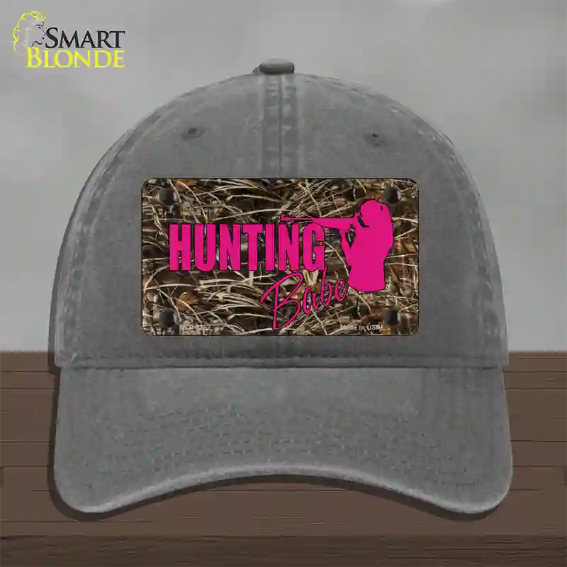 Hunting Babe Novelty License Plate Hat Unconstructed Cotton / Charcoal