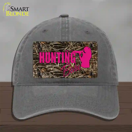 Hunting Babe Novelty License Plate Hat Unconstructed Cotton / Charcoal