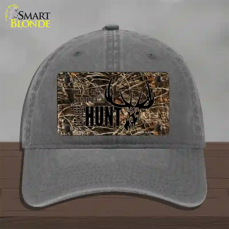 Eat Sleep Hunt Novelty License Plate Hat Unconstructed Cotton / Charcoal