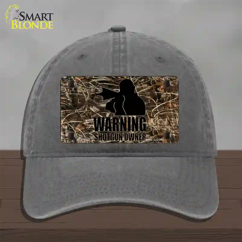 Warning Shotgun Owner Novelty License Plate Hat Unconstructed Cotton / Charcoal