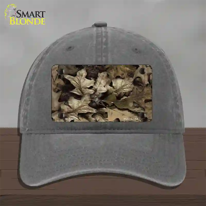 Fallen Leaves Camouflage Novelty License Plate Hat Unconstructed Cotton / Charcoal