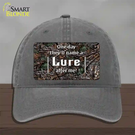 Name A Lure After Me Novelty License Plate Hat Unconstructed Cotton / Charcoal