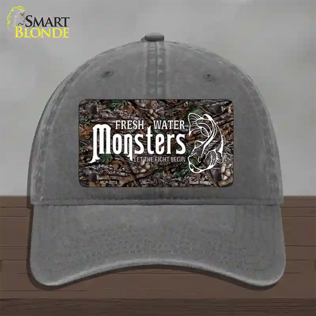 Fresh Water Monsters Novelty License Plate Hat Unconstructed Cotton / Charcoal