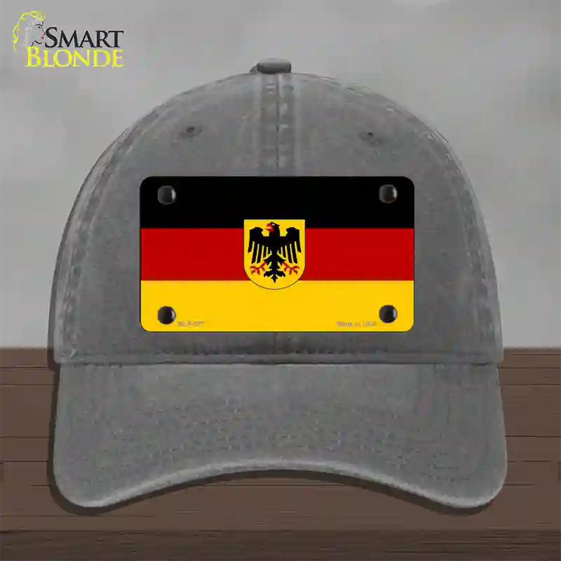 Germany State Flag Novelty License Plate Hat Unconstructed Cotton / Charcoal