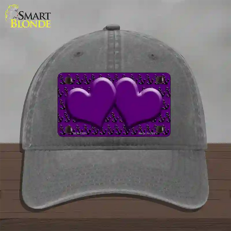 Purple Black Anchor Purple Heart Center Novelty License Plate Hat Unconstructed Cotton / Charcoal