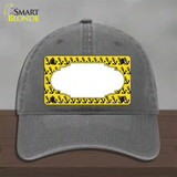 Yellow Black Anchor Scallop Center Novelty License Plate Hat Unconstructed Cotton / Charcoal