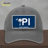 PI South Carolina Novelty License Plate Hat Unconstructed Cotton / Charcoal