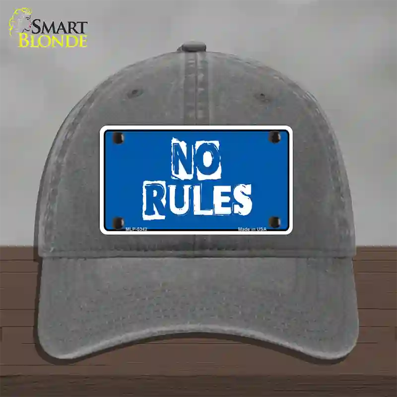 No Rules Novelty License Plate Hat Unconstructed Cotton / Charcoal