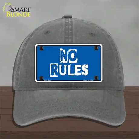 No Rules Novelty License Plate Hat Unconstructed Cotton / Charcoal