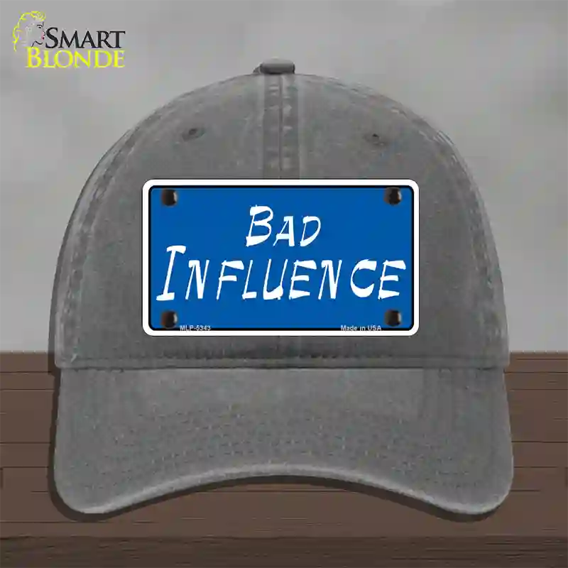 Bad Influence Novelty License Plate Hat Unconstructed Cotton / Charcoal