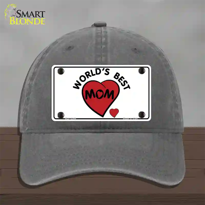 Worlds Best Mom Novelty License Plate Hat Unconstructed Cotton / Charcoal