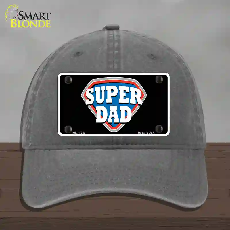 Super Dad Novelty License Plate Hat Unconstructed Cotton / Charcoal