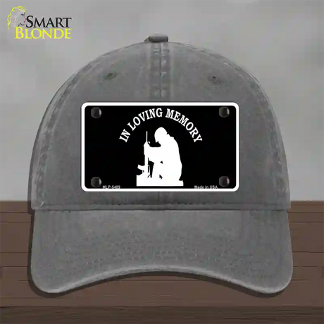 In Loving Memory Sitting Novelty License Plate Hat Unconstructed Cotton / Charcoal