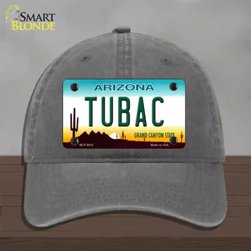 Tubac Arizona Novelty License Plate Hat Unconstructed Cotton / Charcoal