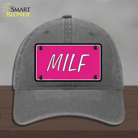 M.I.L.F Pink Novelty License Plate Hat Unconstructed Cotton / Charcoal