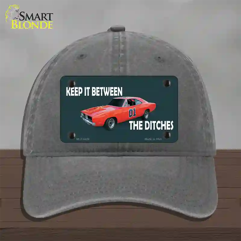 Between The Ditches Novelty License Plate Hat Unconstructed Cotton / Charcoal