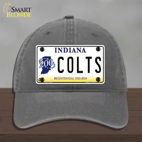 Colts Indiana Bicentennial Novelty License Plate Hat Unconstructed Cotton / Charcoal