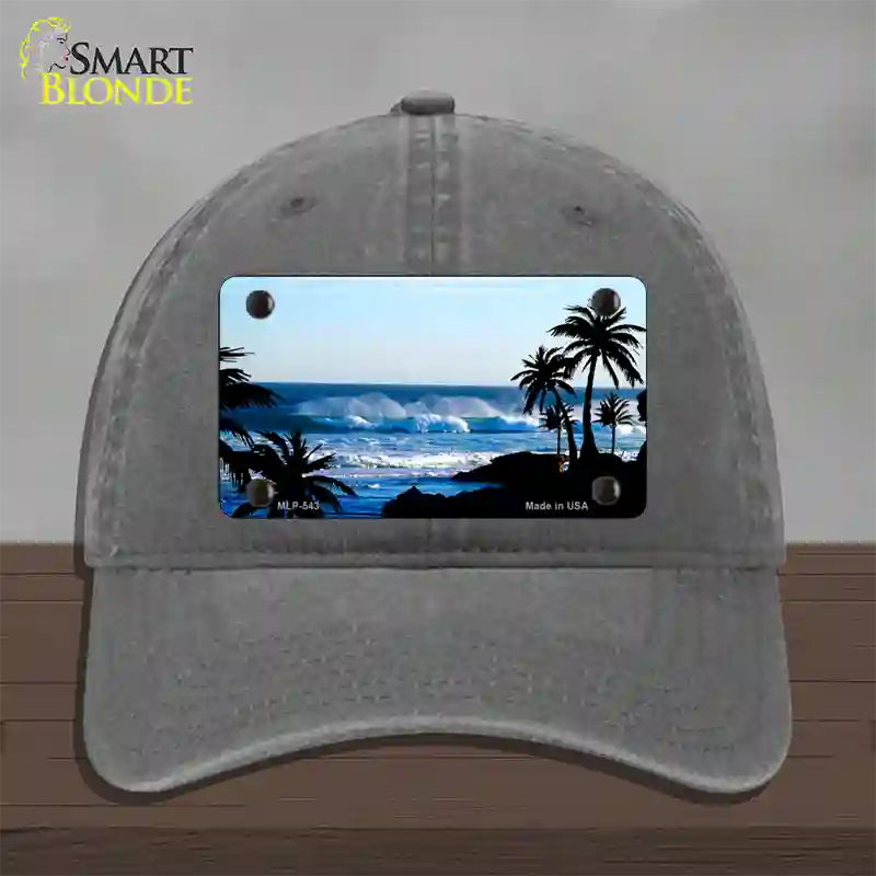 Ocean Wave Novelty License Plate Hat Unconstructed Cotton / Charcoal