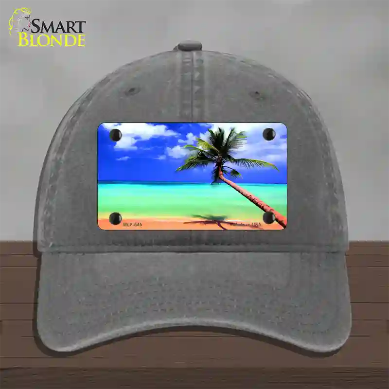 Ocean Sunrise Novelty License Plate Hat Unconstructed Cotton / Charcoal