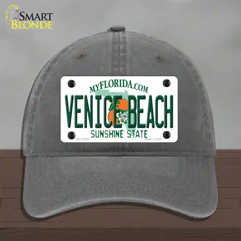 Venice Beach Florida Novelty License Plate Hat Unconstructed Cotton / Charcoal