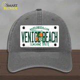 Venice Beach Florida Novelty License Plate Hat Unconstructed Cotton / Charcoal