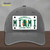 Miami Florida Novelty License Plate Hat Unconstructed Cotton / Charcoal