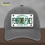 Pembroke Pines Florida Novelty License Plate Hat Unconstructed Cotton / Charcoal