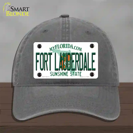 Fort Lauderdale Florida Novelty License Plate Hat Unconstructed Cotton / Charcoal