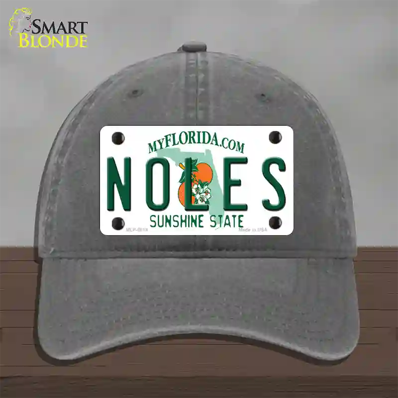 Noles Florida Novelty License Plate Hat Unconstructed Cotton / Charcoal