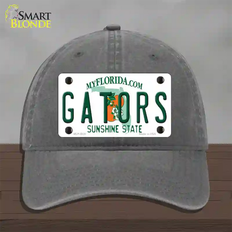 Gators Florida Novelty License Plate Hat Unconstructed Cotton / Charcoal