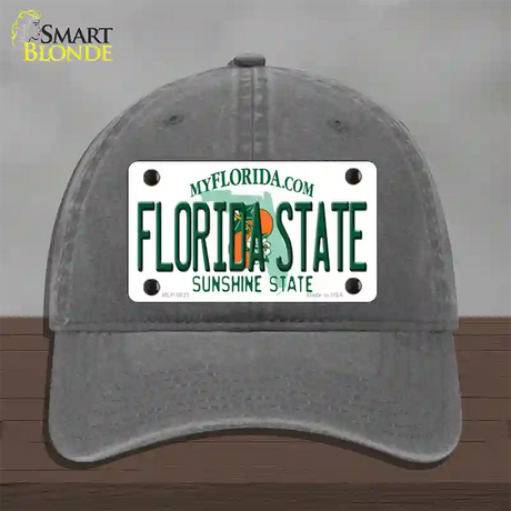 Florida State Univ Novelty License Plate Hat Unconstructed Cotton / Charcoal