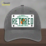 Retired Florida Novelty License Plate Hat Unconstructed Cotton / Charcoal