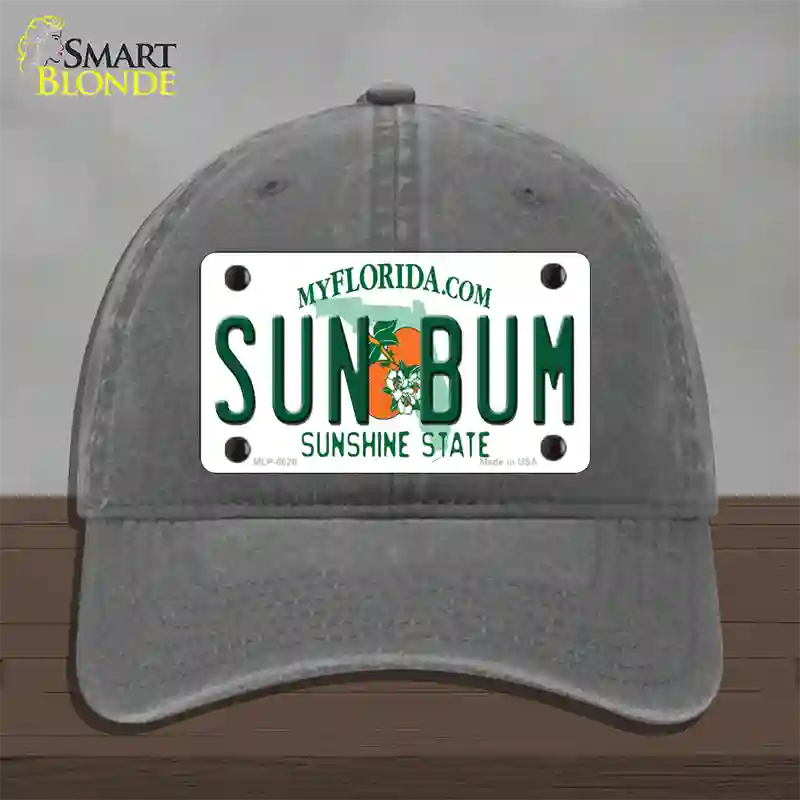 Sun Bum Florida Novelty License Plate Hat Unconstructed Cotton / Charcoal