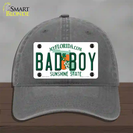 Bad Boy Florida Novelty License Plate Hat Unconstructed Cotton / Charcoal