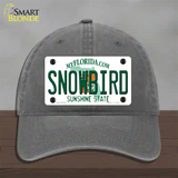 Snowbird Florida Novelty License Plate Hat Unconstructed Cotton / Charcoal