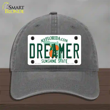 Dreamer Florida Novelty License Plate Hat Unconstructed Cotton / Charcoal