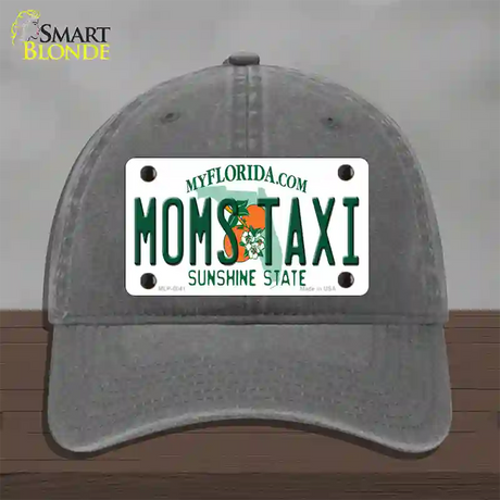 Moms Taxi Florida Novelty License Plate Hat Unconstructed Cotton / Charcoal