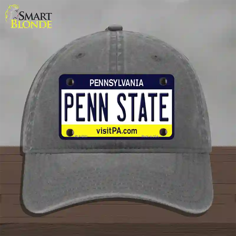 Penn State Pennsylvania State Novelty License Plate Hat Unconstructed Cotton / Charcoal