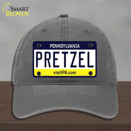 Pretzel Pennsylvania State Novelty License Plate Hat Unconstructed Cotton / Charcoal