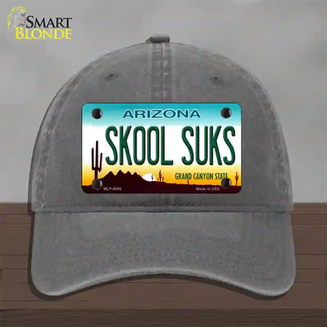 Arizona Skool Suks Novelty License Plate Hat Unconstructed Cotton / Charcoal