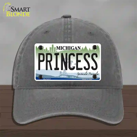 Princess Michigan Novelty License Plate Hat Unconstructed Cotton / Charcoal