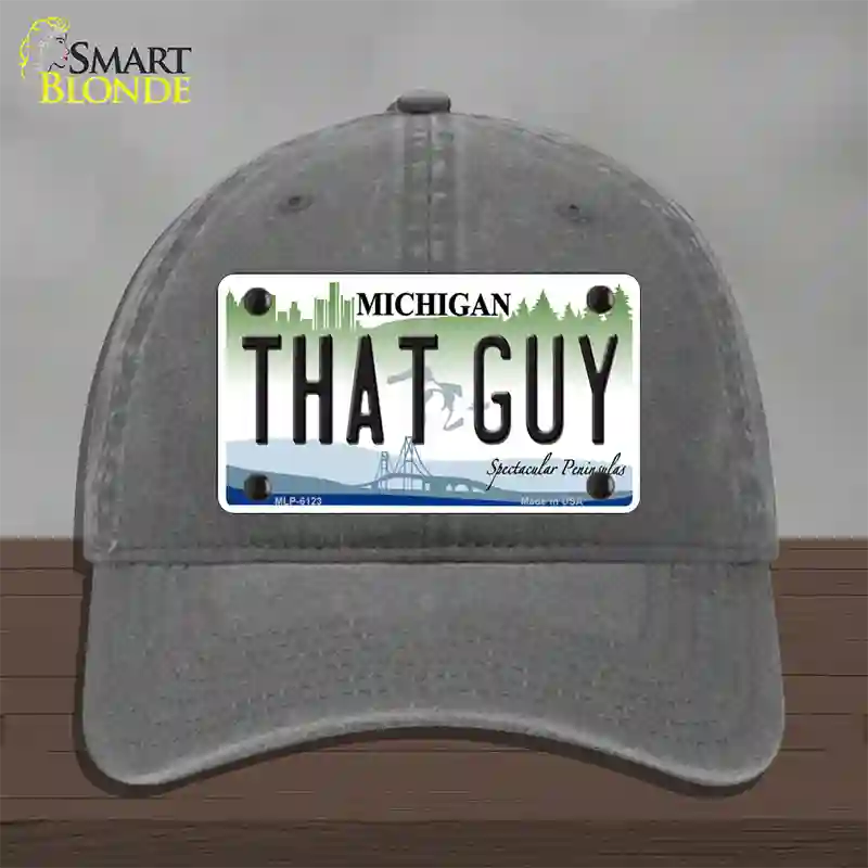 That Guy Michigan Novelty License Plate Hat Unconstructed Cotton / Charcoal